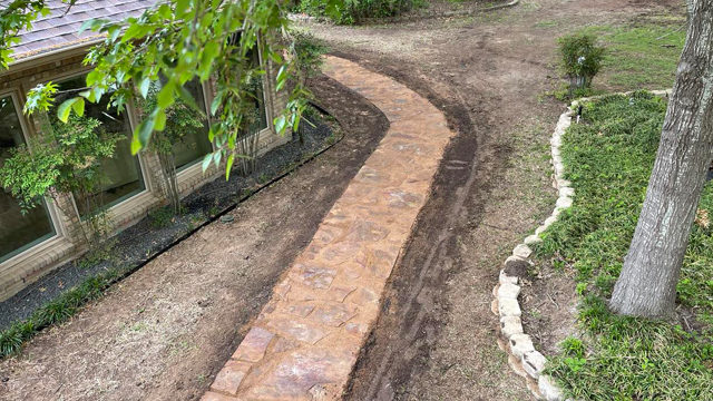 brick walkway around house