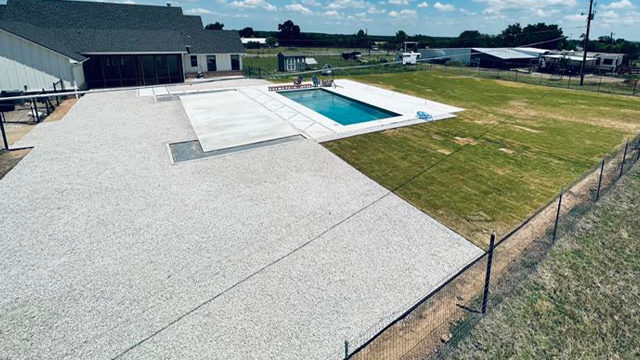 paved area around pool