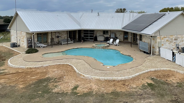 hardscape around pool