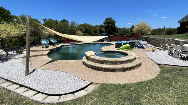 hardscape around pool and hottub outdoor