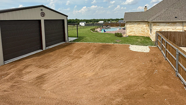 dirt work in front of shop